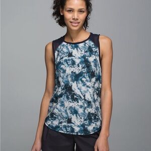 Lululemon Athletica Navy and White Tank Top